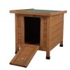 Modern Wooden Rabbit Cat Dog Hutch, Indoor/Outdoor Retreat House with Openable Roof for Small Pets, Weatherproof, Bright Orange