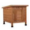 Modern Wooden Rabbit Cat Dog Hutch, Indoor/Outdoor Retreat House with Openable Roof for Small Pets, Weatherproof, Bright Orange