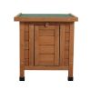 Modern Wooden Rabbit Cat Dog Hutch, Indoor/Outdoor Retreat House with Openable Roof for Small Pets, Weatherproof, Bright Orange
