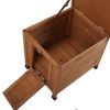Modern Wooden Rabbit Cat Dog Hutch, Indoor/Outdoor Retreat House with Openable Roof for Small Pets, Weatherproof, Bright Orange