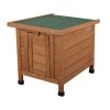 Modern Wooden Rabbit Cat Dog Hutch, Indoor/Outdoor Retreat House with Openable Roof for Small Pets, Weatherproof, Bright Orange
